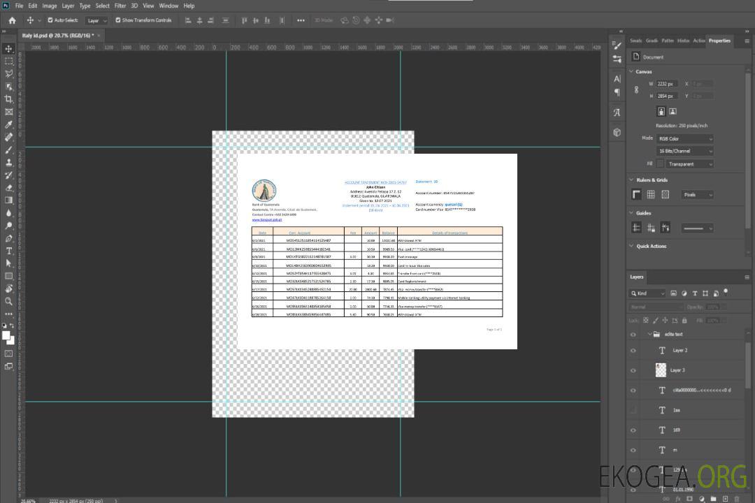 Guatemala Relevé bancaire de Banco de Guatemala modèle facile à remplir au format Excel et PDF template